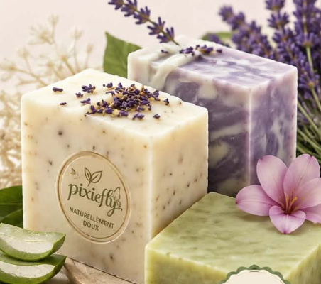 Savons artisanaux Pixiefly à la lavande et à l'aloe vera